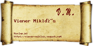 Viener Miklós névjegykártya