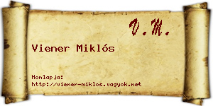 Viener Miklós névjegykártya